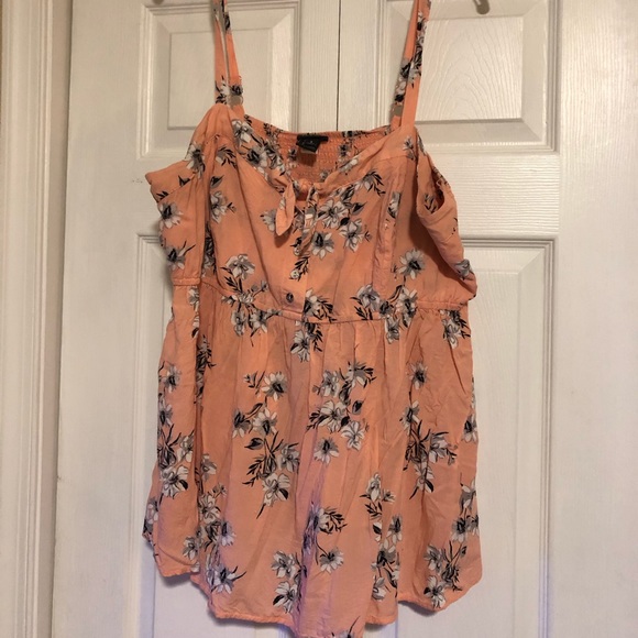 torrid Tops - Coral tie front babydoll